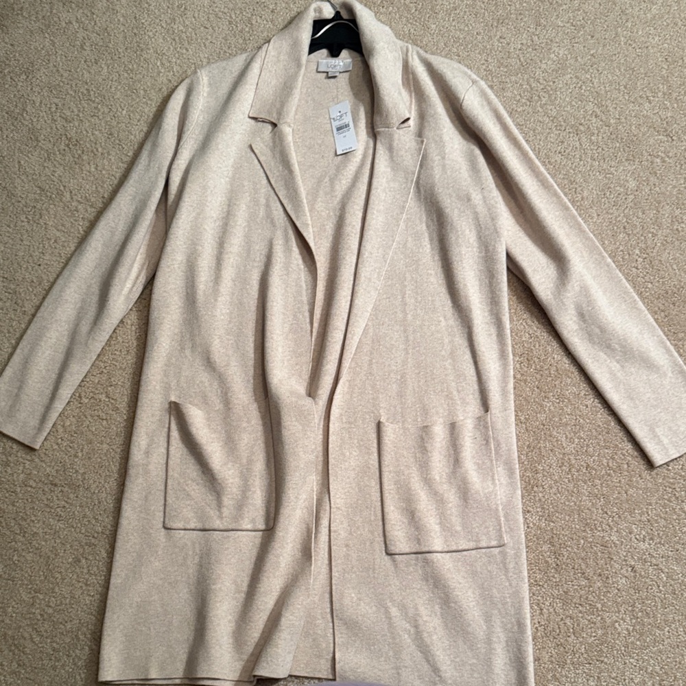 LOFT Cream Knit Cardigan